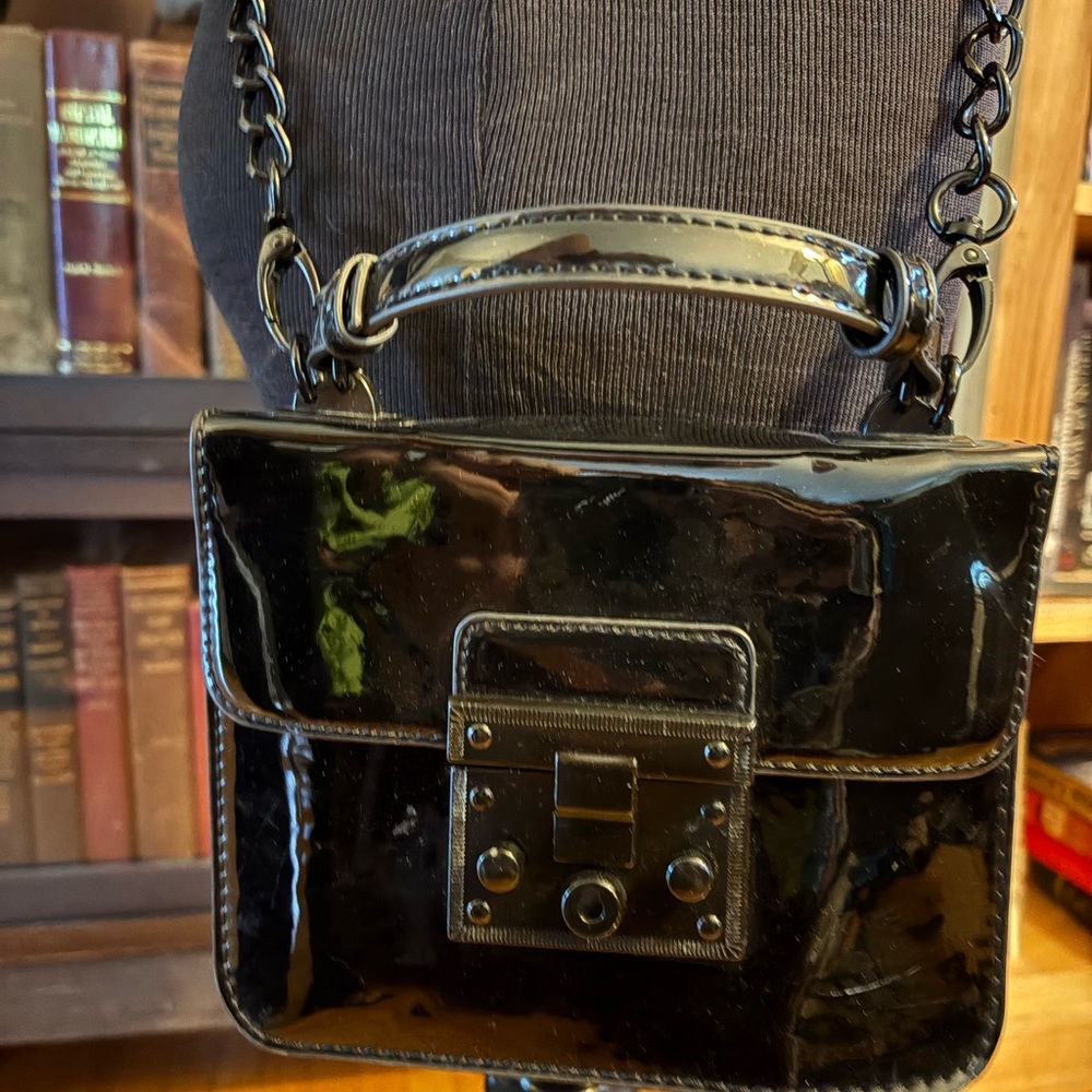 Steve Madden Glossy Black Mini Bag
